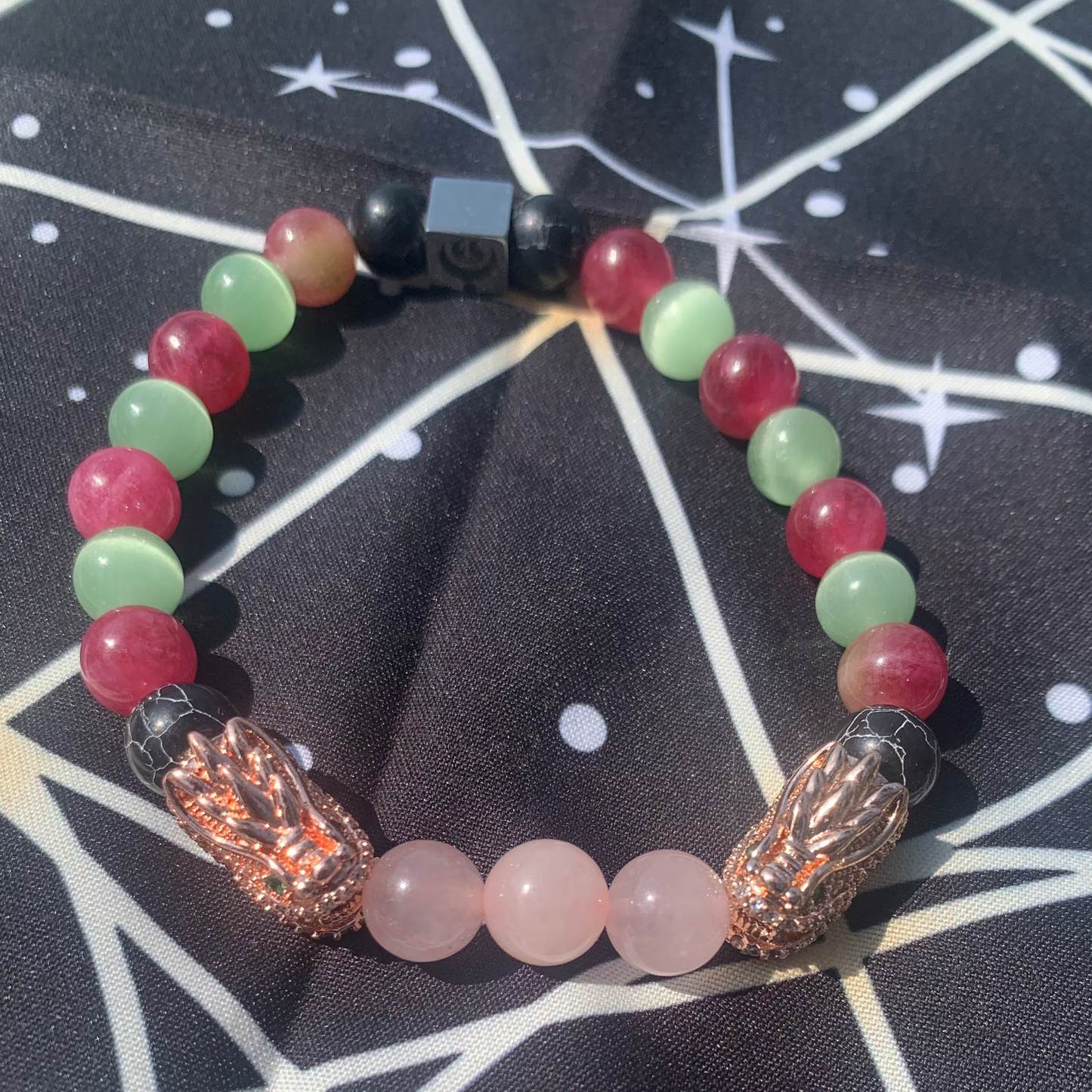 Rose Jade Dragon Bracelet