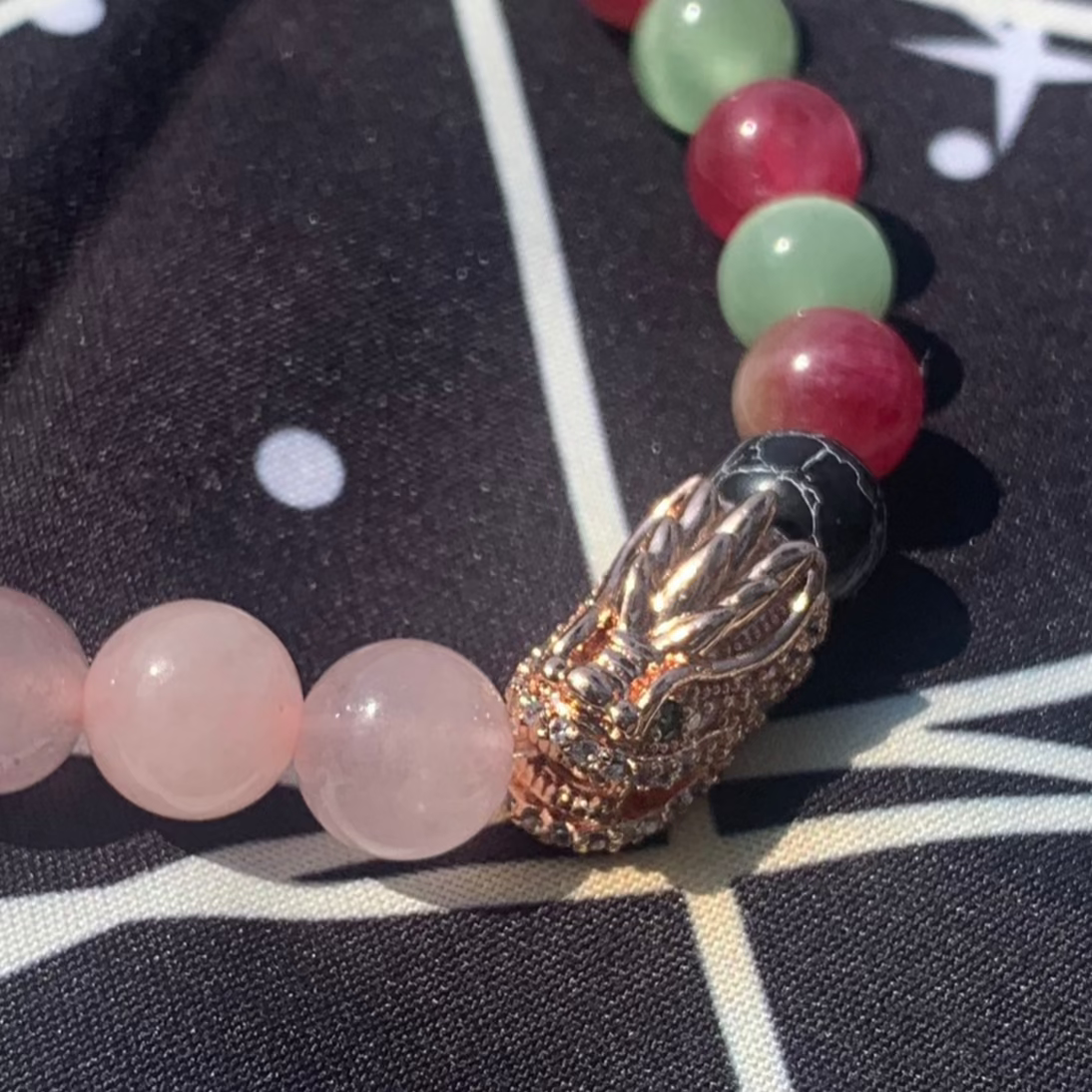 Rose Jade Dragon Bracelet