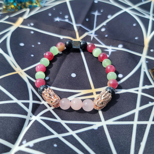 Rose jade dragon bracelet