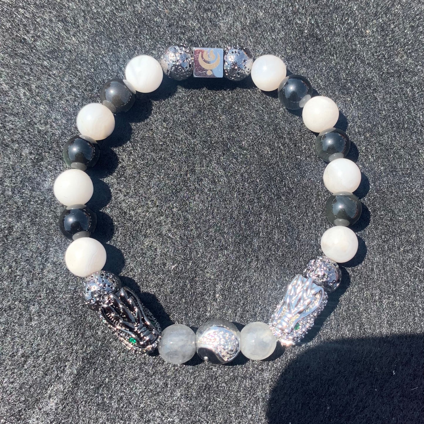 Yin-Yang dragon bracelet "white"