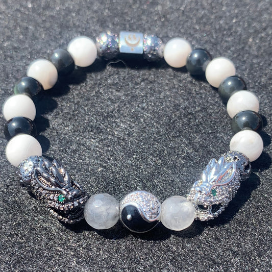 Yin-Yang dragon bracelet "white"