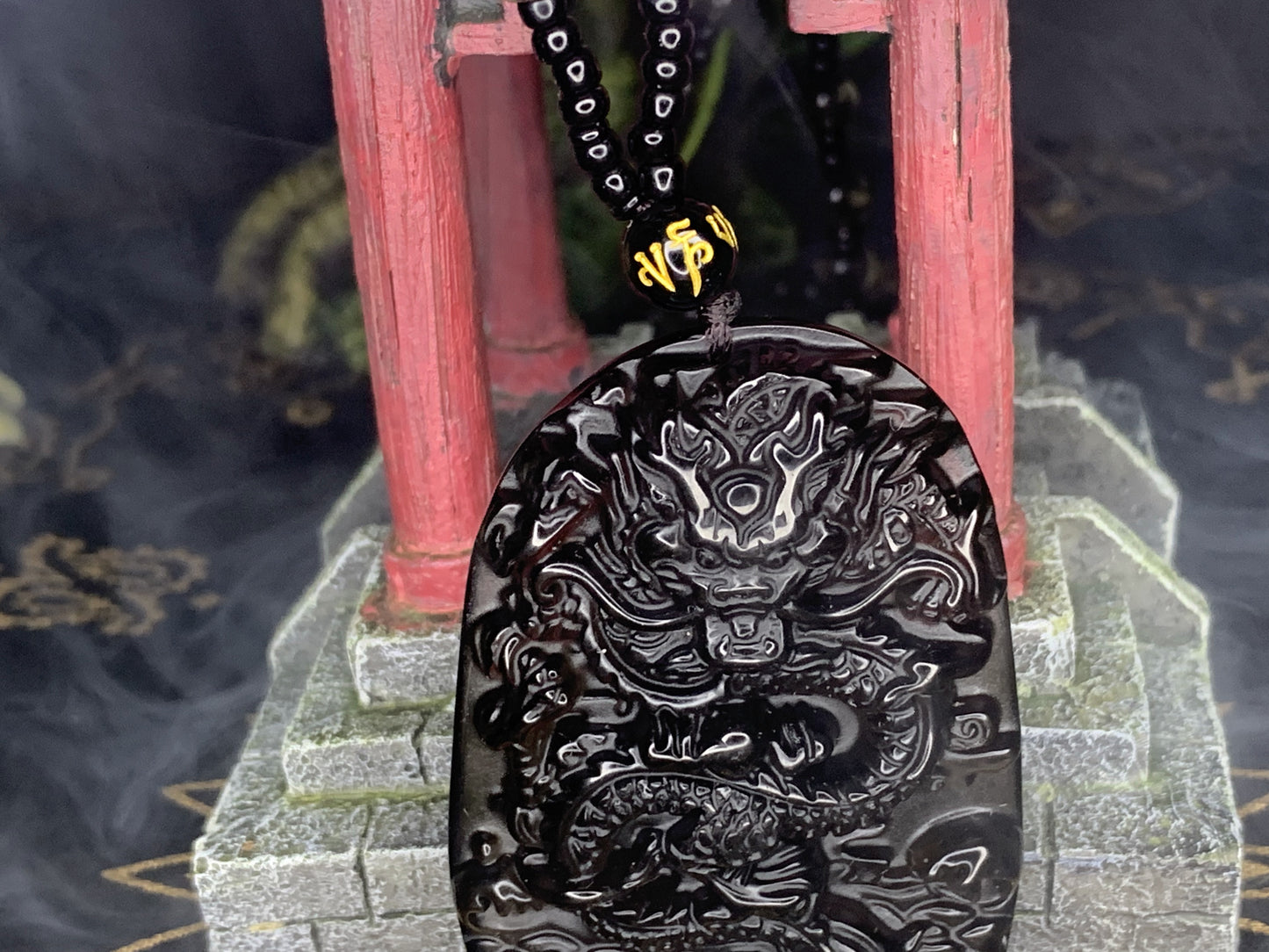 Obsidian Black Dragon Necklace - GGK Store