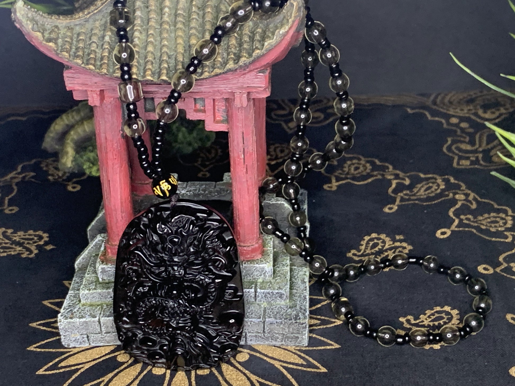 Obsidian Black Dragon Necklace - GGK Store